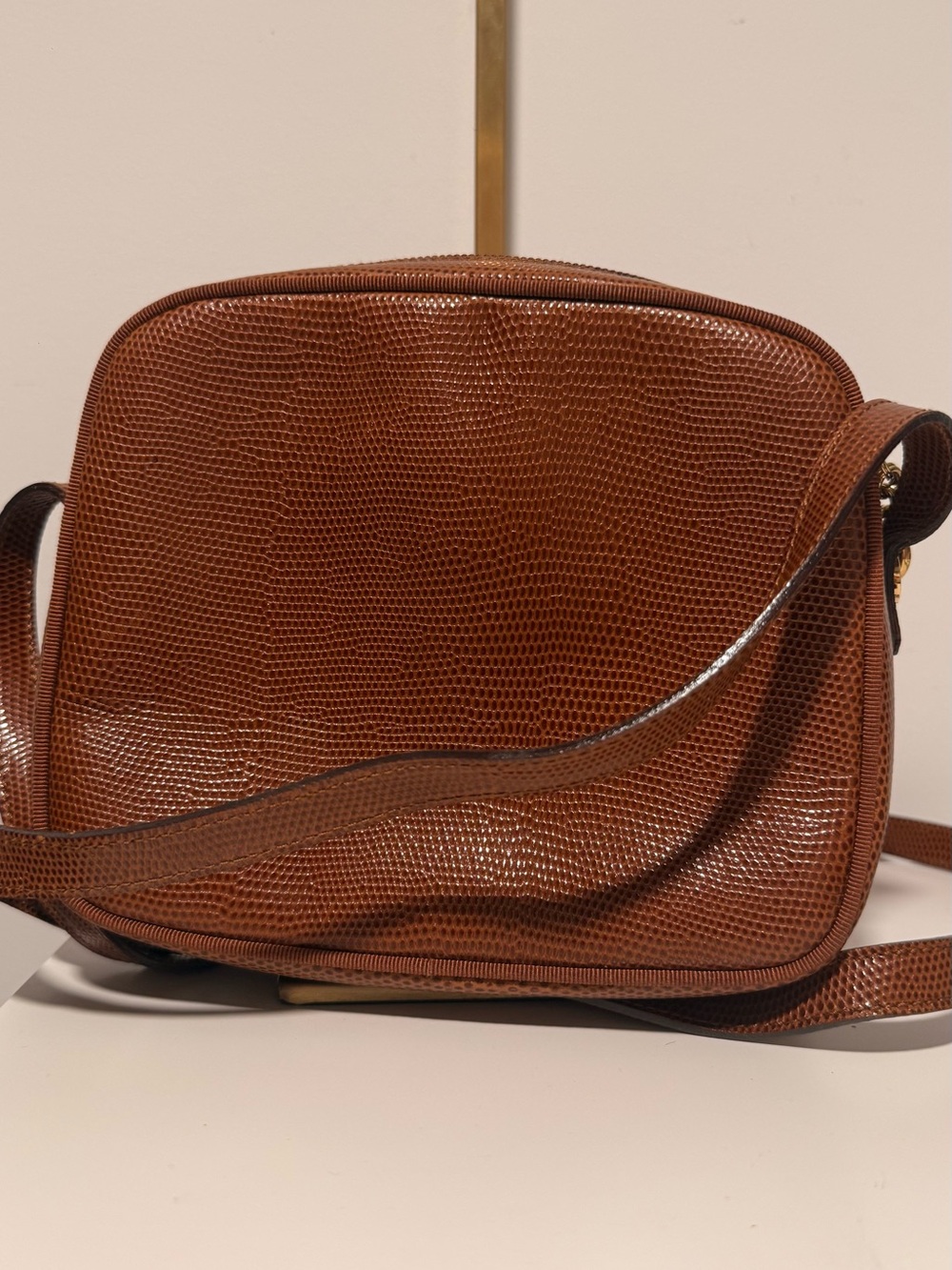 Salvatore Ferragamo Cognac Textured Leather Shoulder Bag(NWOT) - Picture 5 of 7